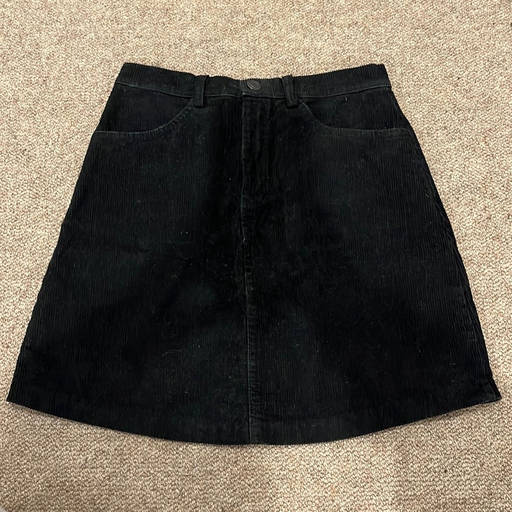 Brandy Melville Black Corduroy Skirt